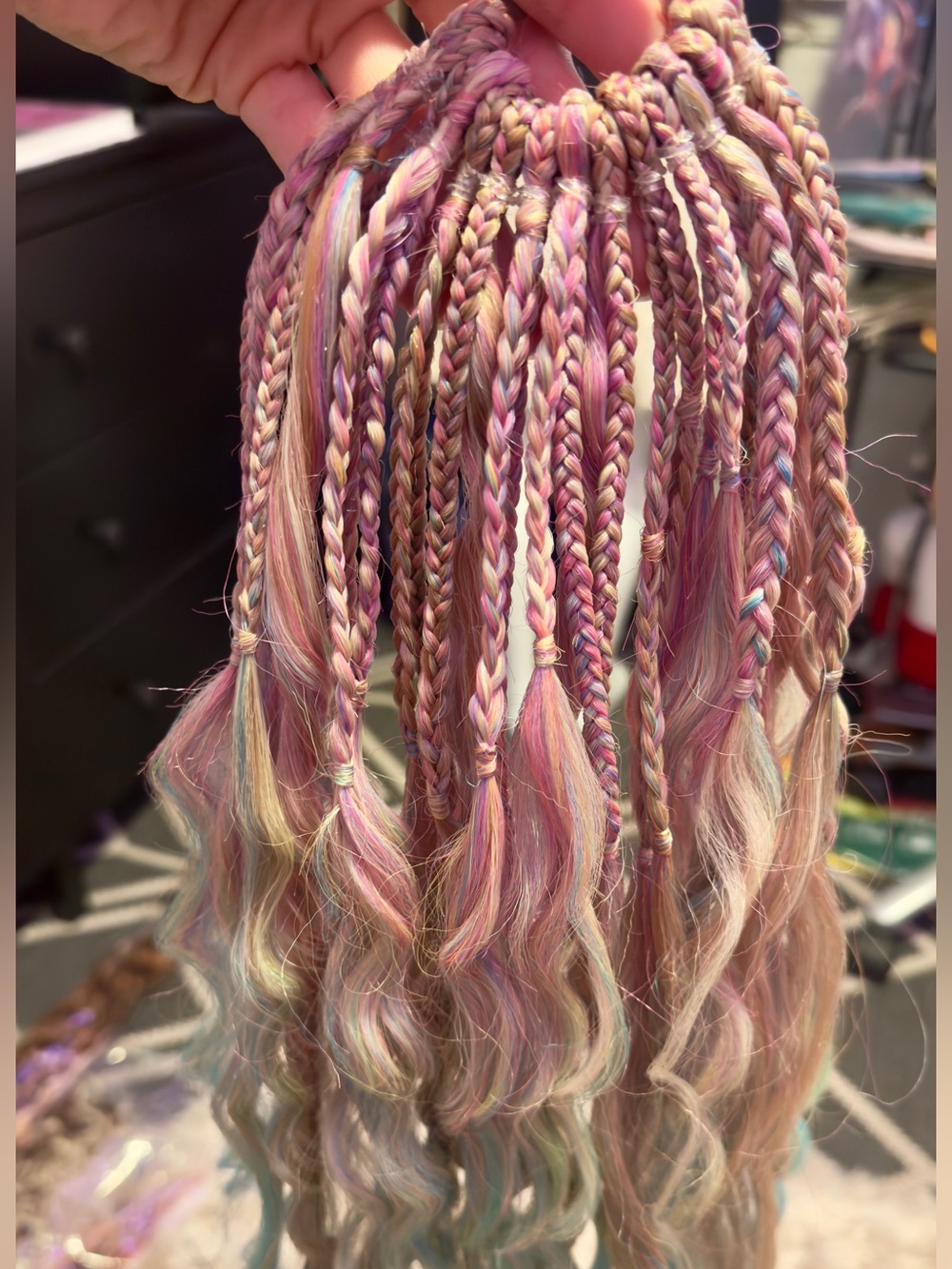 Mermaid Hair Extensions - Multicolor (Blue, Pink, Yellow)